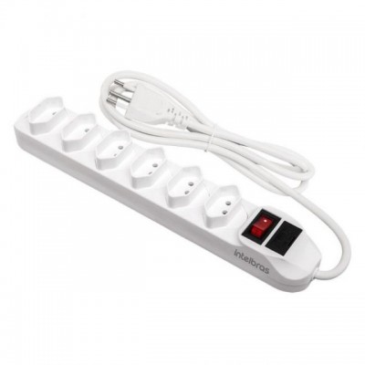 Filtro de linha 6 tomadas 10A bivolt branco EPE 1006 Intelbras